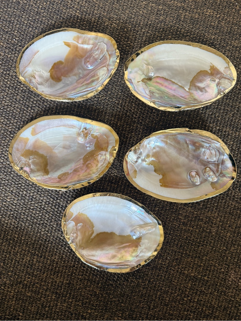 X5 stunning mother, pearl with the sending pearls caviar trinket dish tray bowl